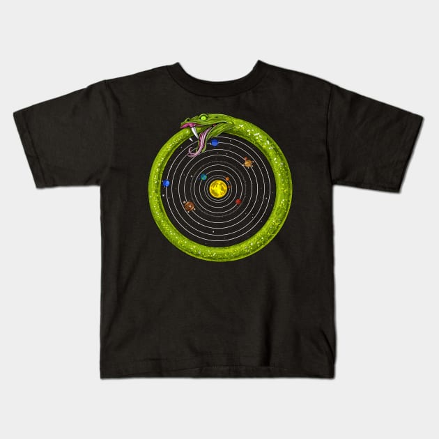 Solar System Ouroboros Kids T-Shirt by underheaven